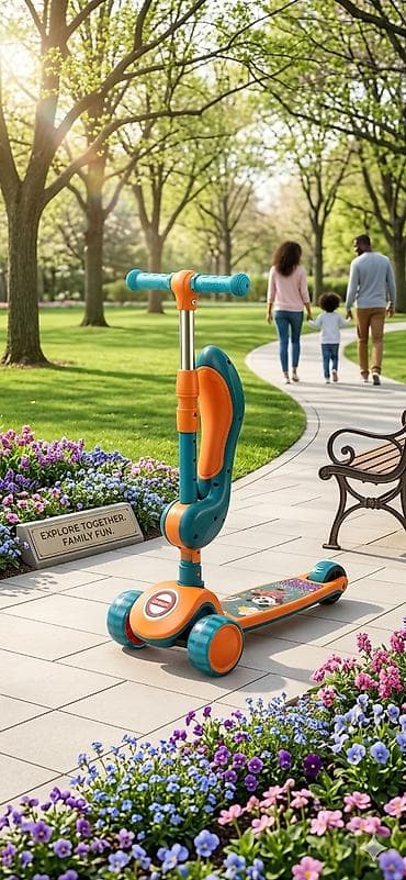 Uşaqlar üçün 3 təkərli dönəbilən skuter – oturacaqlı, balacalar üçün