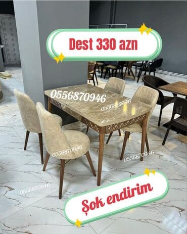 Fizika: Mətbəx üçün, Yeni, Açılan, Dördbucaq masa, 4 stul — 7