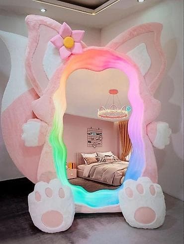 uzunuşka güzgü: Güzgü Döşəmə üstü, Uşaq otağı üçün, Arxa işıqlı — 1