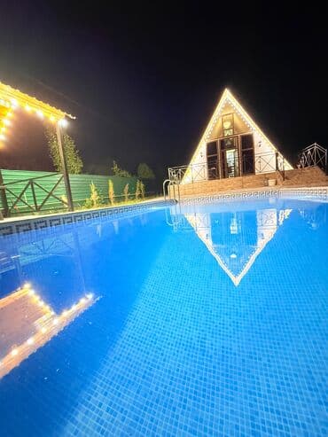 3 otaqlı ev: A-Frame tipli istirahət evi – həyətində şəxsi hovuz və məkanlar - — 6
