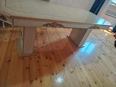 lovhe: Klassik üslubda iri ölçülü yemək/servis masası. - Forma: uzunsov — 1