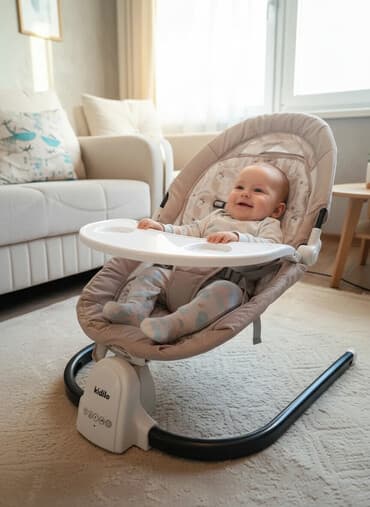 yemək stolu: Kidilo elektrikli beşik/uşaq yelləncəyi - Yumşaq, rahat oturacaq və — 1