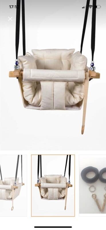 uşaq yelənçəyi: İşlənmiş, Oturacaq-yelləncək, Zontiksiz, Taxta — 3