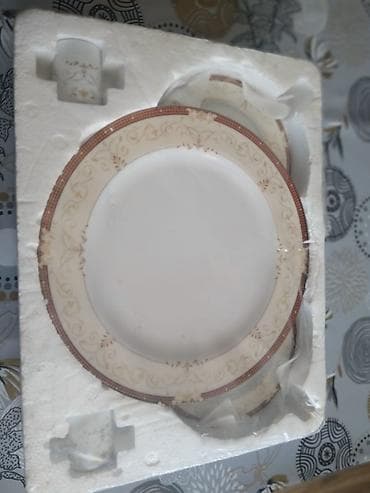 farfor heykelcik: Çay dəsti, rəng - Ağ, Farfor — 2