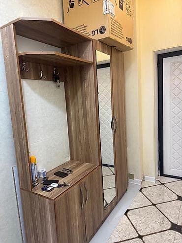 шкаф в нише: 2 двери, С зеркалом, Коричневый, Другой материал, Распашной, Прямой шкаф — 2