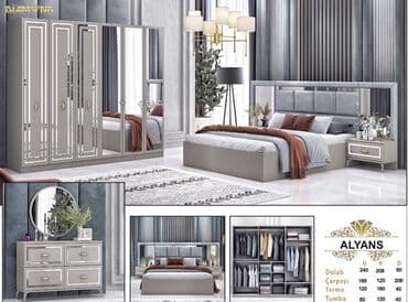 Шкафы: Двуспальная кровать, Шкаф, Трюмо, 2 тумбы, Новый — 1