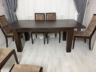 bag desti: Qonaq otağı üçün, Açılan, Dördbucaq masa, 6 stul — 5