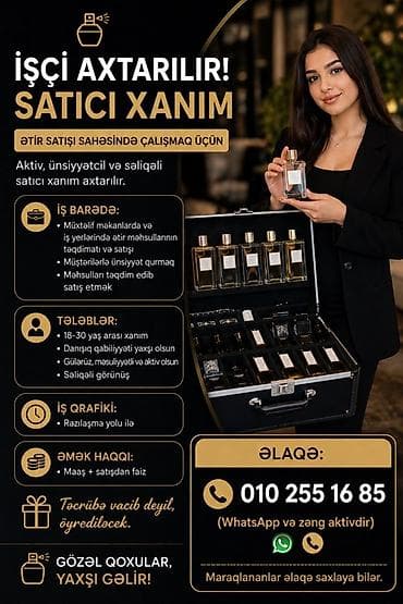 Satış məsləhətçisi tələb olunur, Yalnız qadınlar üçün, 18-29 yaş, Təcrübəsiz