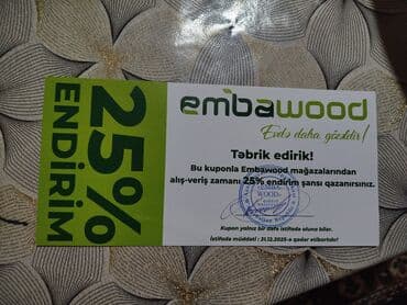 Məhsul: Embawood mağazaları üçün endirim kuponu Təsvir: - Kupon