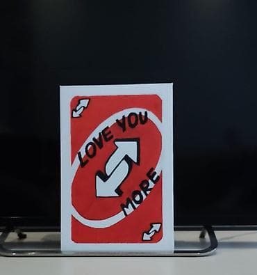 tarsofka boya: Əl işı tablo – “UNO Reverse: Love You More” - Mövzu: UNO kartından — 2