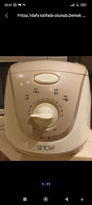 Fritoz Sinbo, 2-2,9 l, İşlənmiş, Pulsuz çatdırılma lalafo.az -da Fritoz Sinbo, 2-2,9 l, İşlənmiş, Pulsuz çatdırılma