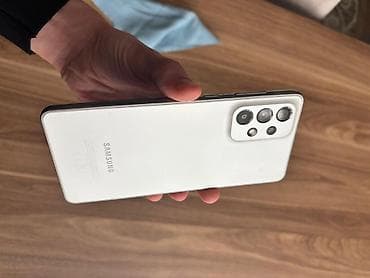 stasionar telefon: Samsung Galaxy A73 5G, 256 GB, rəng - Ağ, Barmaq izi — 3