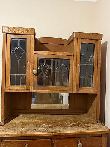 seyf dolab: Antik taxta vitrın-büfe - Material: massiv ağac - Üslub — 2