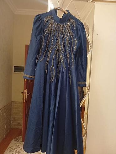 Qadınlar üçün zərif uzun donlar dəsti - Model 1: Tünd mavi, uzun