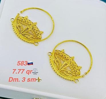 1 karat brilliant: Dəstə daxildir: Sırğa, Kulon, Sarı qızıl, 585 Əyar — 3