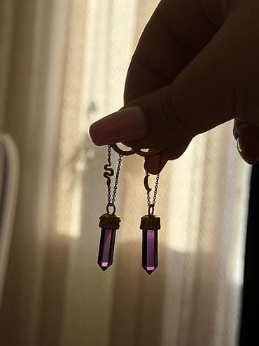 Бижутерия: Thomas Sabo sırğalar – ametist bəzəkli, 925 əyyarlı gümüş qızılı — 2