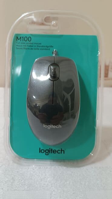 Kompüter sıçanı Logitech, təzədir upakovkada. 
Mous, mışka
