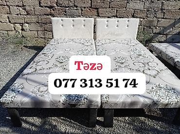Təzə çarpayılar. 1 nəfərlik çarpayılar 60 manat. 2 nəfərlik taxt 110