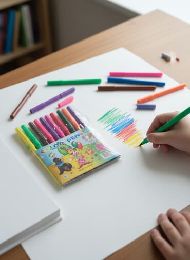 Xəritələr: 12 rəngli flomaster dəsti - Qutu: “Color Pens”, 12 ədəd - Rəng — 2