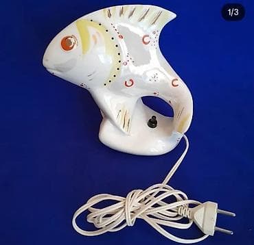 Keramika balıq formalı masa lampası - Material: parlaq glazurlu