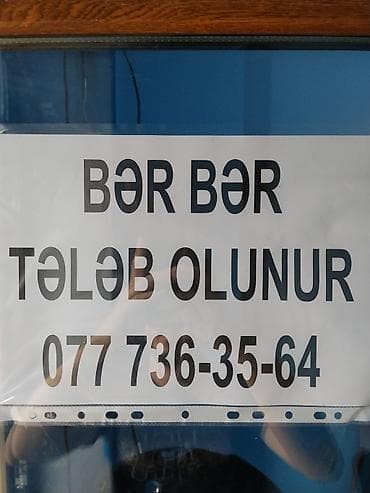 bərbər reklamı: Bərbər tələb olunur, Fiks edilmiş ödəniş, 1-2 illik təcrübə — 1