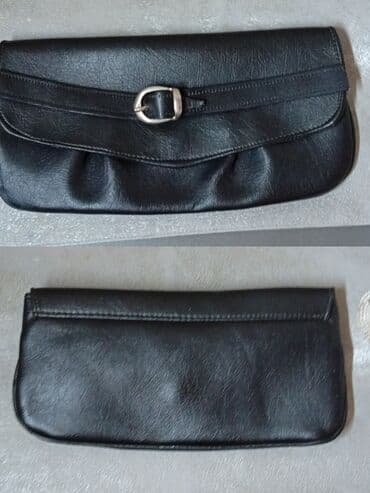 Portmone, pulqabıları: Qara dəri əl çantası (clutch) - Rəng: klassik qara - Material: süni — 1