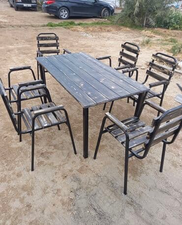 stol stul işlenmiş: Yeni, Kvadrat masa, 4 stul, Açılmayan, Stullar ilə, Taxta, Azərbaycan — 20