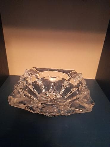 Şüşə kristal külqabı / dekorativ qab - Material: qalın, şəffaf