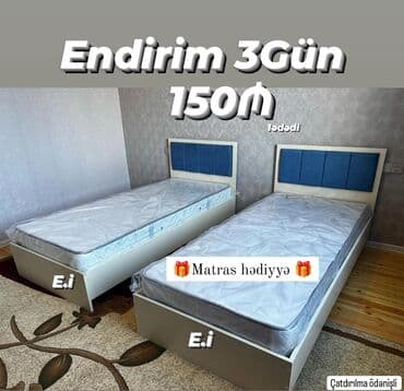 Tək nəfərlik yataq dəsti - Ölçü: tək nəfərlik (şəkildə 2 ədəd