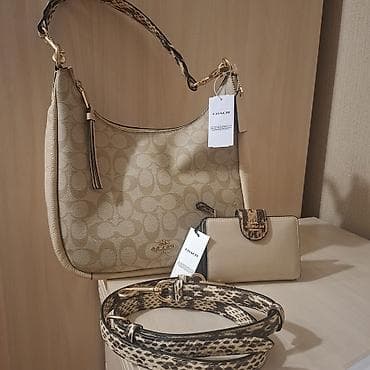 coach canta: COACH çanta + pulqabı (set) - Model: Coach Jules Hobo və uyğun — 1