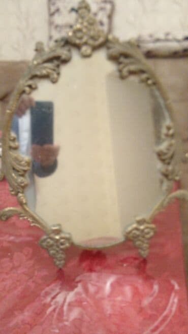 makyaj güzgüsü: Güzgü Masaüstü, Oval, Dekorativ, Çərçivə ilə — 2