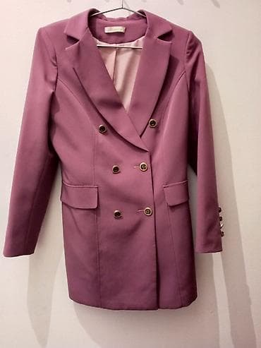 Qadın blazeri – ikiqat düyməli, uzun kəsim - Rəng: bənövşəyi/rose