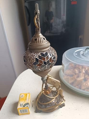 Şərq üslublu mozaik stolüstü lampa - Material: metal korpus, mozaik