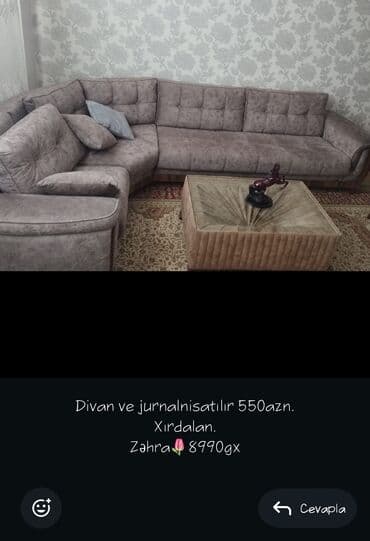 qabaq ustolu: İşlənmiş, Künc divan, Jurnal masası, Bazasız, Açılmayan — 1