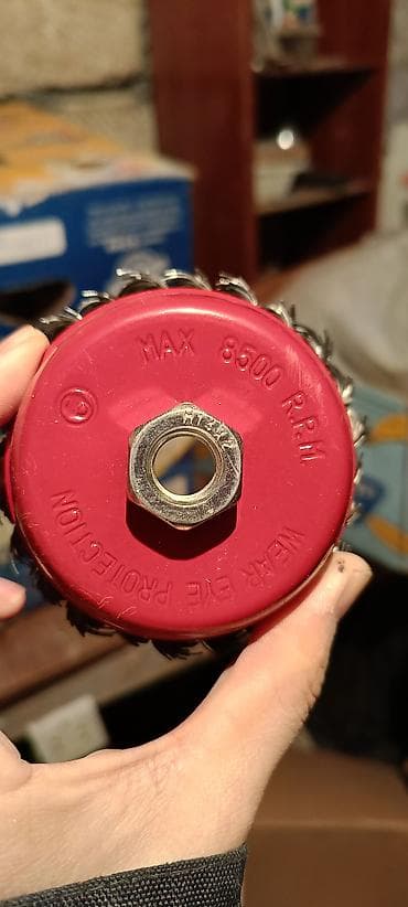 sulu boya: Kəsici dəzgah üçün burğulu tel fırça diski (angle grinder üçün) — 4