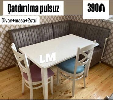 metbext divani: 💫 Mətbəx dəsti Qiymət : 390₼ Divan:1.20x1.70 Masa :70x1.20 — 5