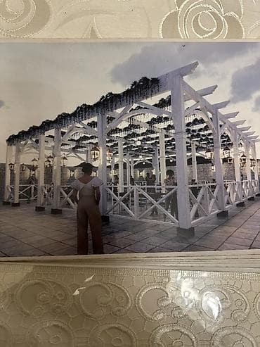 Bağ, çöl oturacaqları: Açıq hava məkanları üçün dekorativ taxta pergola/pavilyon — 2