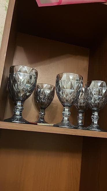 taxta qab: Qədəhlər, rəng - Boz, Şüşə — 1