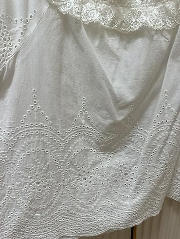stringer alt geyimi: Ağ rəngli pambıq bluz, XS,S-M ölçüyə uyğundur - Model: açıq, enli — 3