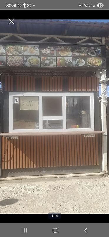 Restoran, kafe avadanlığı: Kioskun eni 1.50 uz 2 mt.hun 2 mt. Qiymet 1500 azn. Unvan Hovsan — 2