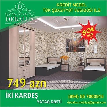 xiyar tumu: 2 təknəfərlik çarpayı, Komod, Dolab, 2 tumba, Türkiyə, Yeni — 3