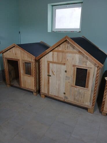 it yuvasi: Taxta it evi/volyerlər - Material: Təbii taxta lövhələr, dekorativ — 1