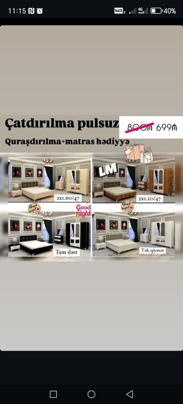 tuba: 2 təknəfərlik çarpayı, Dolab, Komod, Termo, Türkiyə, Yeni — 6