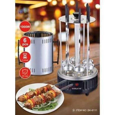 kabab şiş: Qorizontal manqal, 6 şişli, Termostat ilə, Yeni — 2