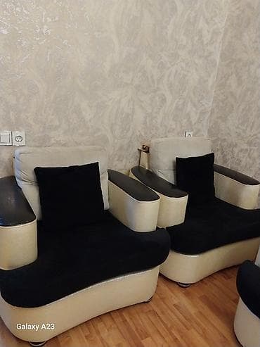 stull: İşlənmiş, Di̇van-kravat, 2 kreslo, Bazasız, Açılan — 2