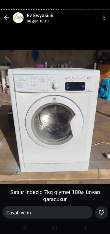 Paltaryuyan maşın Indesit, 7 kq, İşlənmiş, Avtomat, Qurutma var, Kredit yoxdur, Ünvandan götürmə