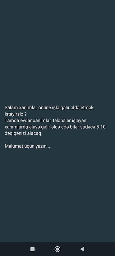 uber elaqe nomresi: Online əlavə gəlir imkanı – xanımlar üçün - Tamamilə onlayn iş - — 1