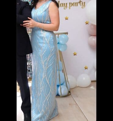 Məhsul: Zərif gecə/libas - Rəng: açıq mavi (pastel ton) - Model