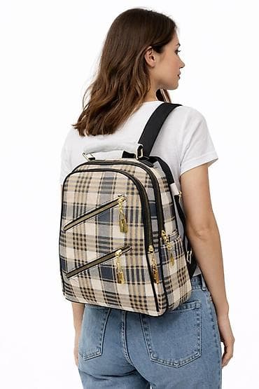 Qadın üçün dama naxışlı çoxbölməli bel çantası - Rəng/naxış: bej lalafo.az -da Qadın üçün dama naxışlı çoxbölməli bel çantası - Rəng/naxış: bej