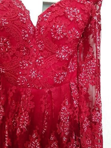 uzun kofta: Ziyafət geyimləri kolleksiyası - Qırmızı uzun don: sinə hissəsi — 6